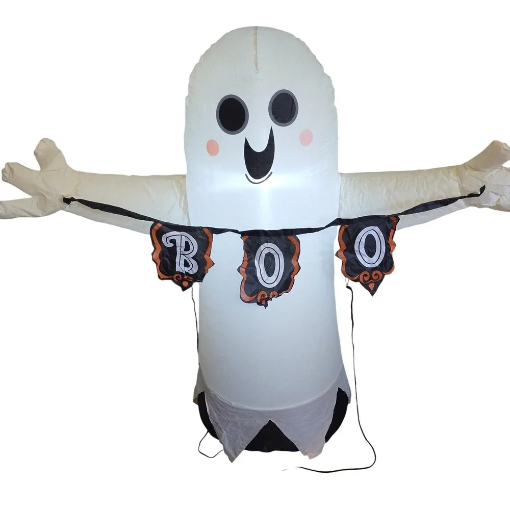 Hyde and EEK Boutique Halloween Inflatable LED Ghost 3.5ft Boo Banner Light Up